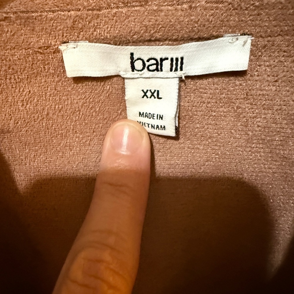 Macy’s Bar III Women's Faux Leather Lightweight Suede Collar Jacket like new - Picture 3 of 4